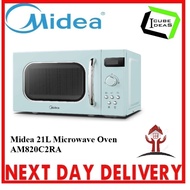 Midea AM820C2RA Light Retro Green Quick Defrost Microwave Oven,