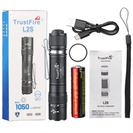 Trustfire L2S ยุทธวิธีไฟฉาย LED 1050 Lumens 14500 EDC แบบพกพาไฟฉาย Tyce C USB ชาร์จโคมไฟ IPX6 กันน้ํ