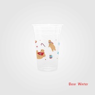 TPP (ยกลัง) แก้วพลาสติก 14oz เกลียว พิมพ์ลาย 2000 ใบ PP ปาก 85