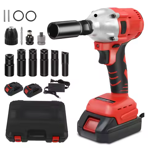 1000N.m Cordless Impact Wrench Brushless 20V 1/2 inch Power Tool Sets High Torque 2x1500MAh Batterie