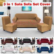 3 in 1 Set Sala Set Sofa Cover of 2 Pcs Small Armless Sofa Cover and 2 Seater Sofa Cover Stretch Sala Sofa Set Cover