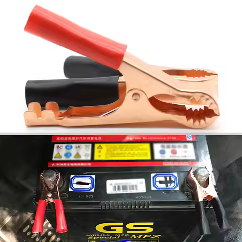 2Pcs 30A/50A/100A Red + Black 70mm/80mm/90mm Insulated Crocodile Car Caravan Van Battery Test Lead C