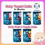 [🇺🇸 USA Baby Food] GERBER Baby Yogurt Melt Fruit & Veggie Melts 28g 8 months + Biscuit Biskut Snek C