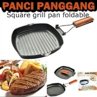 Square Grill Pan 20cm Frying Pan Teflon BBQ Grilled Satay ORIGINAL