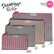 Document Bag Document Bag YOYO Checkered Zipper Bag Pocket File Zipper Bag Zipper Folder