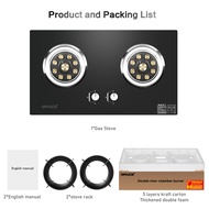 ✨✨EDWARD OPAICN 8200W Double Burners Gas Stove Gas Cooker Tempered Glass Panel Dapur Mudah Bersih 磨砂