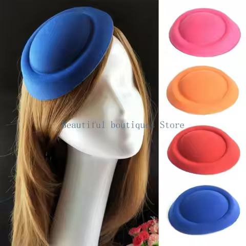 U4LF 17cm Fascinator Hats Base Diy Millinery Hair Accessories Pillbox Fascinator Bases Mini Top Hats