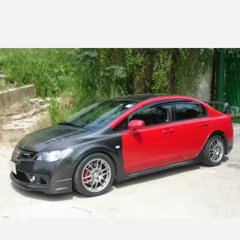 For 06-11 Honda Civic FD2 Type RR Full Carbon Fiber Body Kit (11PCS) - JDM Style Front Lip Side Skir