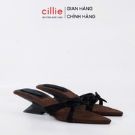 Cillie Women's High Heels Pointed Toe Mixed Suede Fashion Party Shoes High Sole SlipperyClear