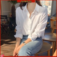 White shirt women's fashion kemeja wanita foreign style design sense light familiar retro versatile 