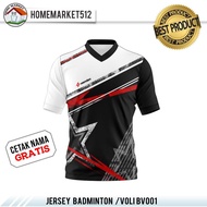Jersey Shirt Badminton Volleyball Jersey BV001 Premium Adult Printing Jersey | HOMEMARKET512