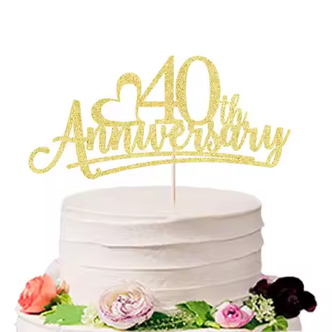 Happy 40th Anniversary Cake Toppers,40th Wedding/marriage Anniversary, 40 Company Anniversary 40 Bir
