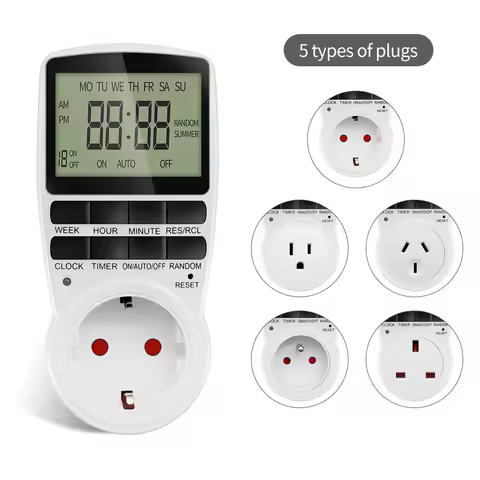 Electronic Digital Timer Switch EU FR BR Plug Kitchen Timers 230V 7 Day12/24 Hour Programmable Contr