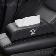 Leather Car Tissue Box Storage For MINI Cooper Shell Countryman Buckle F54 F55 F56 F60 Accessories