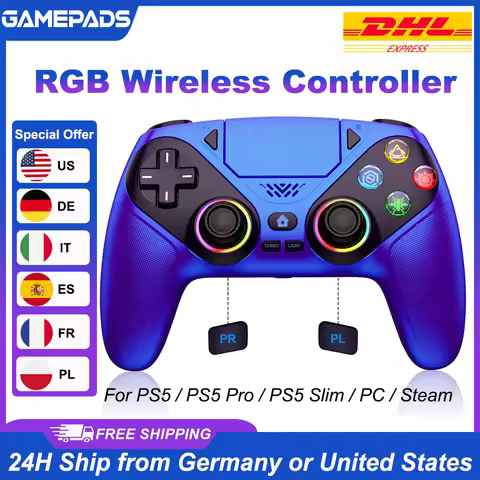 For Playstation 5 Controller RGB Wireless Gaming Controller Bluetooth Gamepad Controller PS5 With Ma