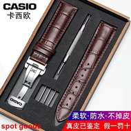 Casio Casio watch strap leather BEM506507 suitable for men and women butterfly buckle bracelet replacement Swordfish 22mm