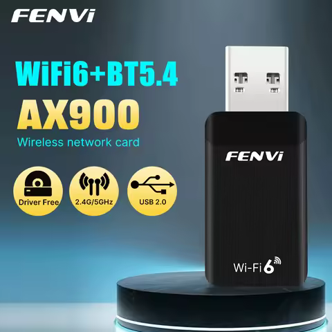 FENVI WiFi 6 AX900 BT5.4 USB Adapter Dual Band 2.4G&5GHz WiFi Card 2in1 Dongle USB Wireless Network 