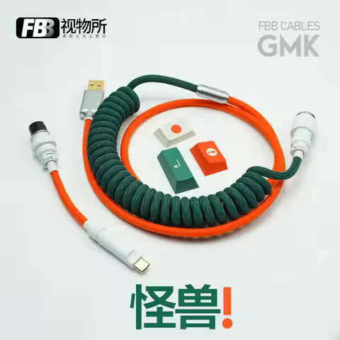 FBB Cables GMK Monster Colorway Red and Green Customized Keyboard Line Handmade Custom Braided Spira