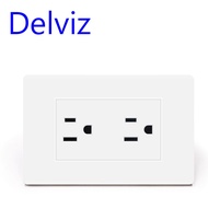 Delviz US Standard Power Socket American plug wall connector AC 110-250V White Simple Style Panel