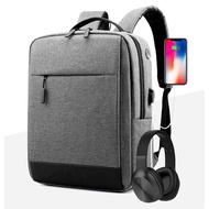 Zipper Backpack For Laptops With USB Port Multi-Functional Commute Pack For Laptops Power Banks