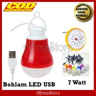 Bolham LED USB 5 Watt Untuk Darurat Emergency Mati Lampu Zoom Meeting Aquarium Bulat Belajar Cafe Outdoor Etalase Konter Fried Chicken Foto Produk Selfie Studio Gerobak Jualan Hamster Ikan Keliling Kaki Lima Malam Mesin Jahit Kolam Laptop Outdoor