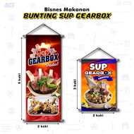 🔥READY DESIGN🔥 Bunting Sup Gearbox - Tebal / Kalis Air / Lasak / Peniaga Makanan / Gerai / Khemah / 