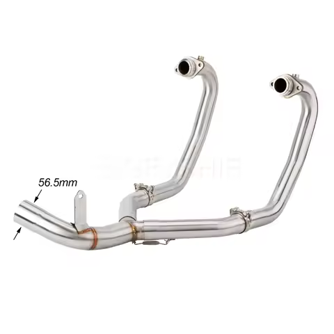 V85TT Euro 5 V85 Motorcycle Exhaust Header Link Pipe With Carbon Fiber Heat Shield Slip-on For MOTO 