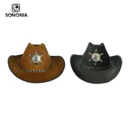 [SONONIA] Women Men Western Cowboy Hat Roll Up Brim Cowgirl Hat Party Prop Costume Accessories