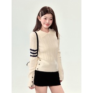 Taiwan Official Picture DA520 Andy Fleece Quality Preppy Style Polo Collar Sweater Base Women