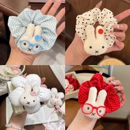 Cute Polka Dot Wearing Glasses Rabbit Hair Ring Ponytail Hair Accessories