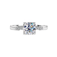 Pretty Four-prong Moissanite Wedding Ring s925 Sterling Silver 0.5ct 1ct Ring for Women