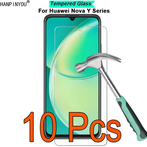 10 Pcs For Huawei Nova Y72 Y91 Y90 Y71 Y61 Y60 Y70 Plus 9H Hardness 2.5D Toughened Tempered Glass Fi