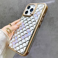 Metal lens frame with metal lines and diamond-cut ginkgo leaf 3D trendy pattern for iPhone16promax  
