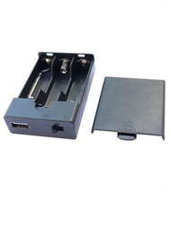 Caja de batería portátil DIY para 3 baterías AAA de 4,5-5V con cubierta, interruptor y USB