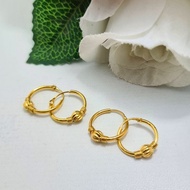 1-carved Half Gram Light Gold Ball Ring Earrings