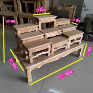 THโต๊ะหมู่บูชาไม้สัก หมู่ 9 หน้า 4 65x35xสูง45 ซม. (กว้างxลึกxสูง) xxรวมฐานxx [งานไม้สัก] งานยังไม่ไ
