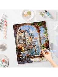 1/2pcs Diy Painting By Numbers City Acrylic Paint On Canvas Modern Landscape Picture By Numbers For 
