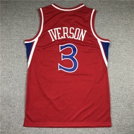 76 People No. 3 Retro Red iverson MN basketball jersey basketball jersey man iverson