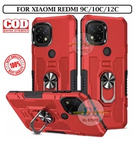 Casing Untuk Xiaomi Redmi 9C | 10C | 12C Hard Case Ring Armor Robot Case Kickstand Hybrid/Ring Holder Case Premium
