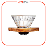 HARIO - V60 01 橄欖木系列 玻璃濾杯 (VDGR-01-OV)【平行進口產品】