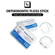 Cleanpik Orthodontic Double line Dental Floss Stick for Braces 50PCS/Pack Home PortablePack