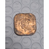Old Coin 1 cent Georgevi  King emperor Malaya 1943