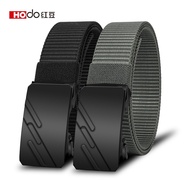 [Red Bean HOdo] Braided Belt Automatic Buckle Durable Nylon Belt Middle-aged Young Business Canvas C