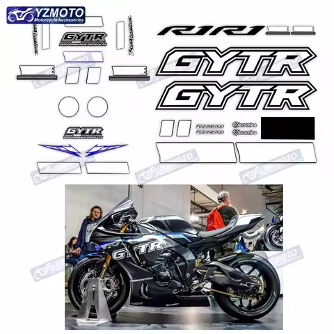 For YAMAHA YZF R1 R3 R6 R7 GYTR Motorcycle Fairing Decoration Sticker Full Car Waterproof Reflective