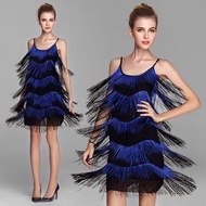 Women 1920s Flapper Great Gatsby Dress Gradual Tiered Fringe Latin Sasa Dance Strap Sexy Party Dress