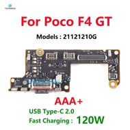 AAA+ F4GT Dock Connector USB Charger Port Flex Cable Board For Xiaomi Poco F4 GT Type C Microphone B