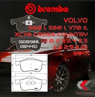 ผ้าเบรคหน้า BREMBO VOLVO S60 I S80 I V70 II XC70 Cross Country (2.0 2.3 2.4 2.5 2.8 2.9 3.0) ปี 98-