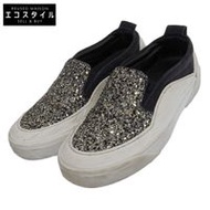 รองเท้าผ้าใบแบบสวม Jimmy Choo V.B.C. ประดับกลิตเตอร์ สำหรับผู้หญิง สีน้ำเงินและเงิน ไซส์ 36