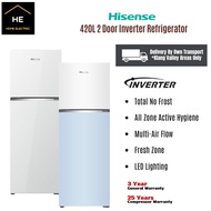 Hisense 2 Door Inverter Fridge 420L Refrigerator Peti Sejuk Peti Ais RT469N4AW-LBU / RT469N4AWU