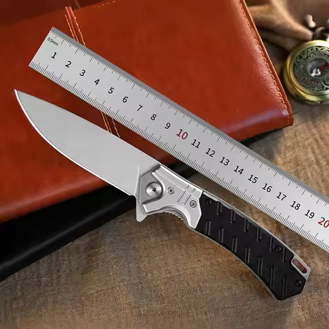 M1 pocket small fold 8CR13MOV steel high hardness G10 handle field portable self-defense knife